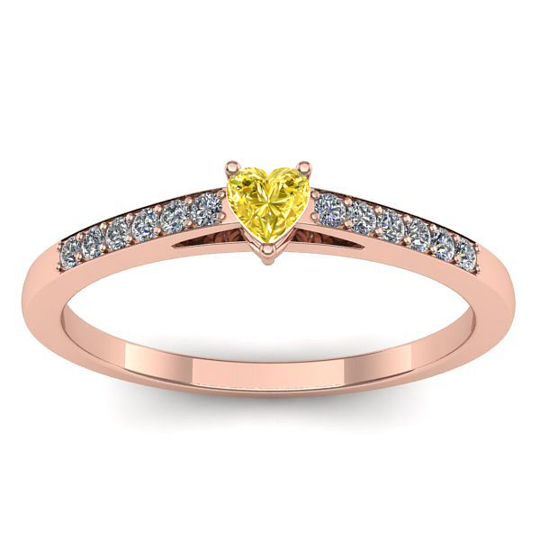 Inel de logodna cu safir galben inima