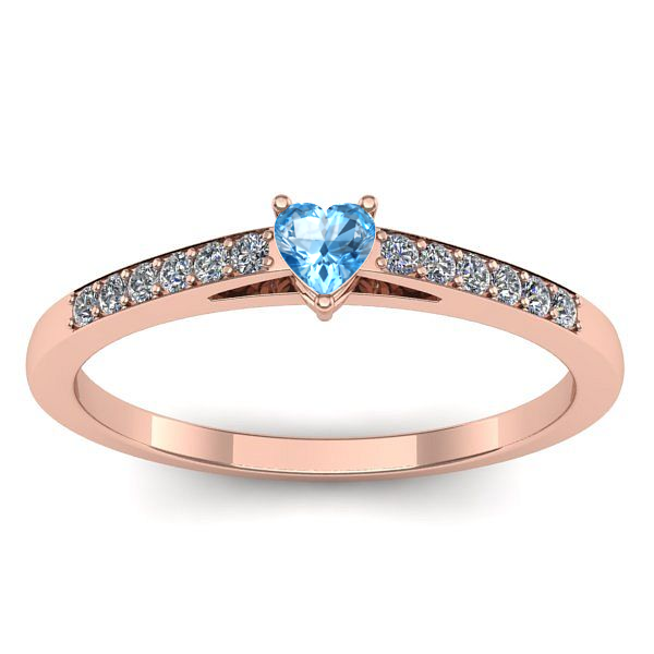 Inel de logodna cu topaz blue inima