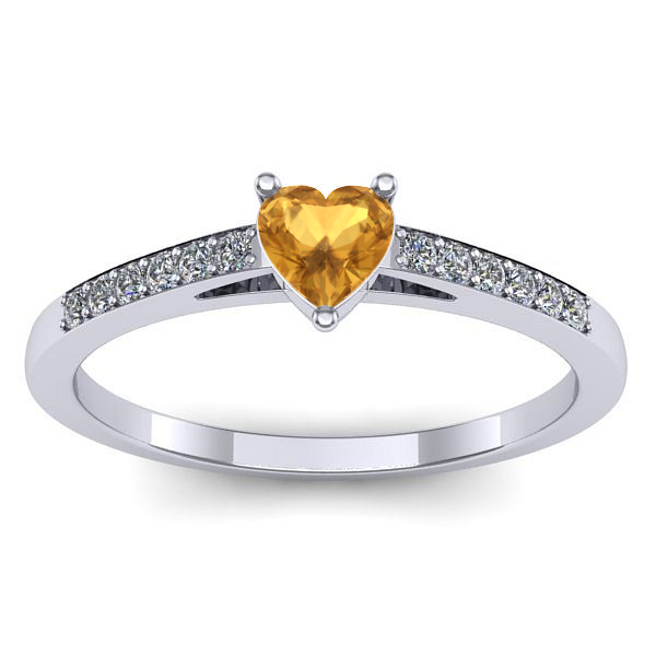 Inel cu citrin inima