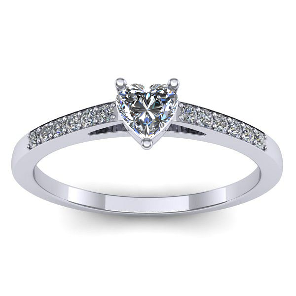 Inel cu diamant inima