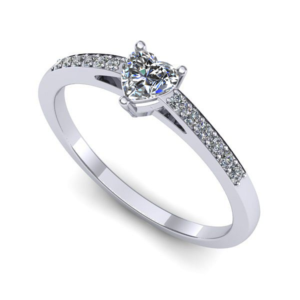 Inel din aur alb cu diamant