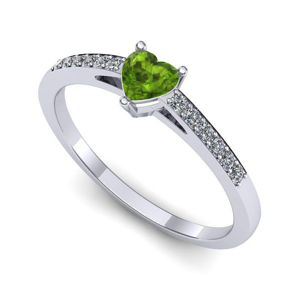 Inel din aur alb cu peridot