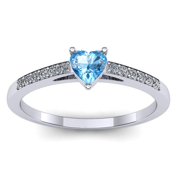 Inel logodna cu topaz blue inima