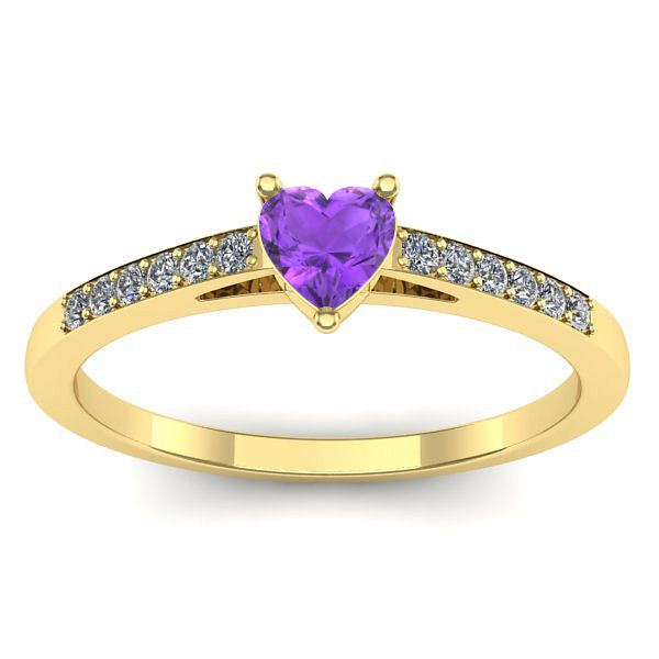 Inel de logodna cu ametist inima