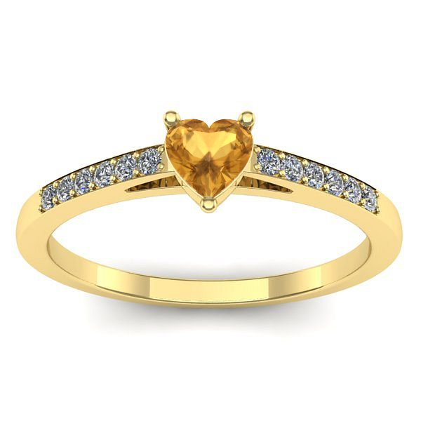 Inel de logodna cu citrin inima