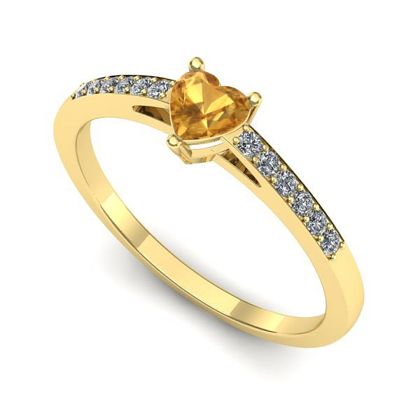 Inel de logodna din aur galben cu citrin