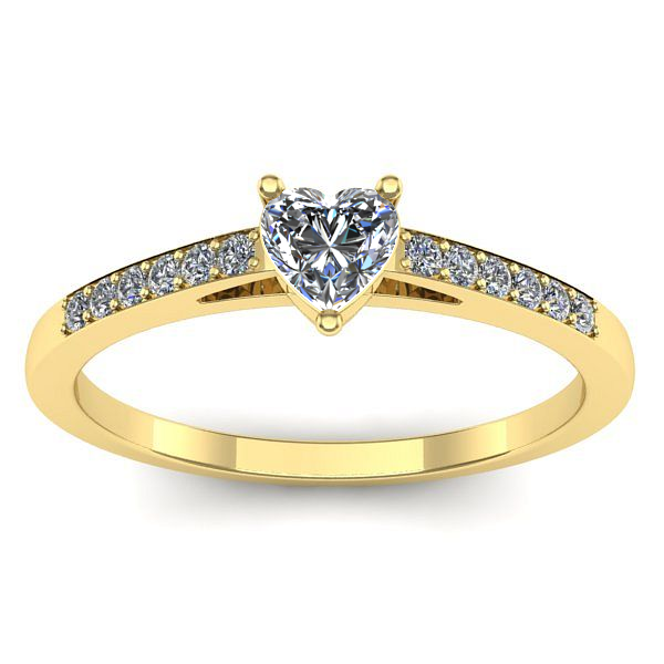 Inel cu diamant inima