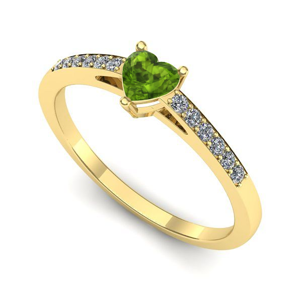 Inel de logodna din aur galben cu peridot