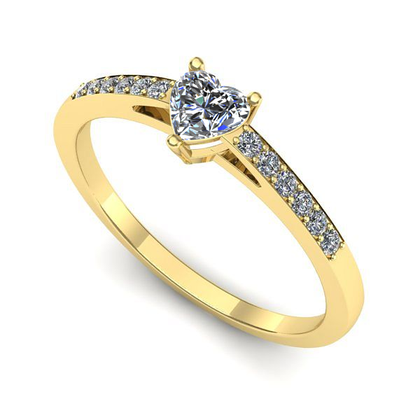 Inel de logodna din aur galben cu safir alb