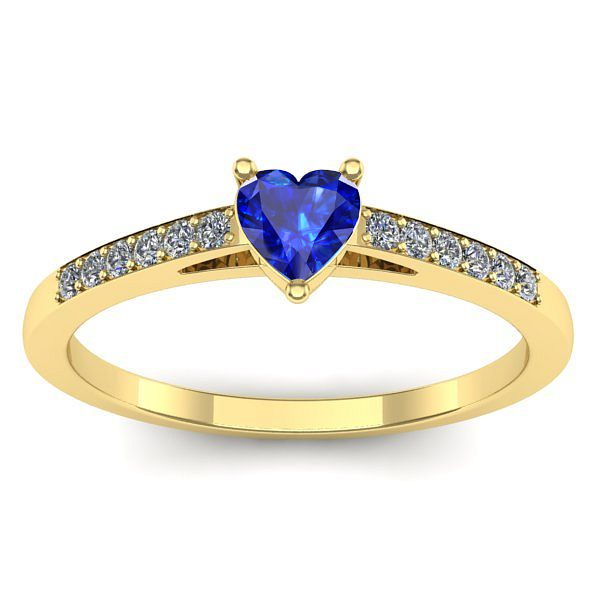 Inel logodna cu safir inima
