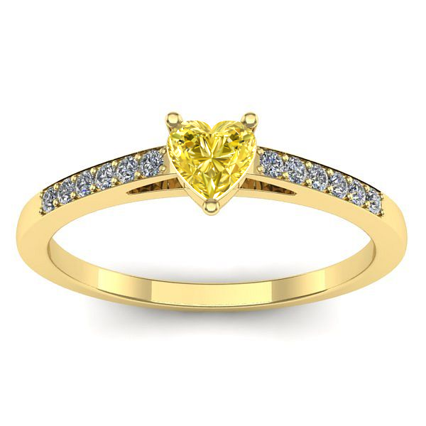 Inel cu safir galben inima