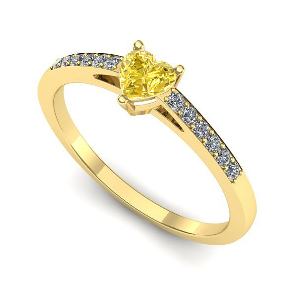 Inel logodna din aur galben cu safir galben