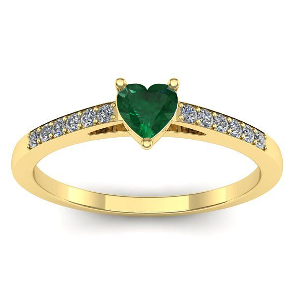 Inel cu smarald inima