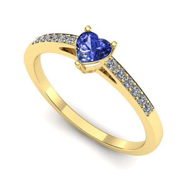 Inel din aur galben cu tanzanit