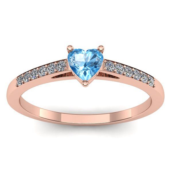 Inel de logodna cu topaz blue inima