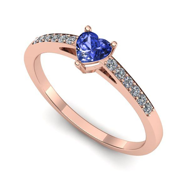 Inel din aur roz cu tanzanit