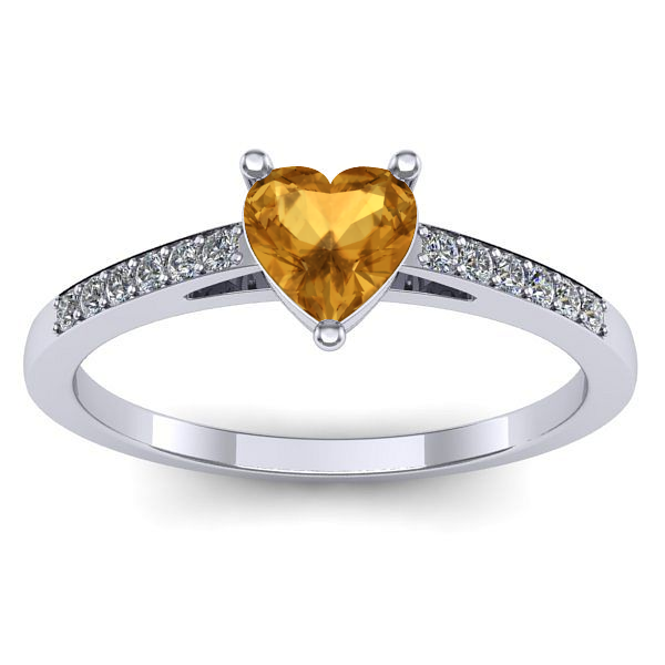 Inel de logodna cu citrin inima