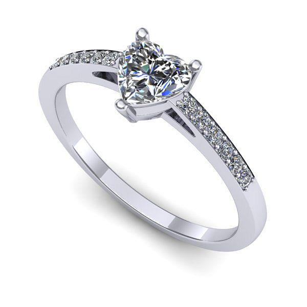 Inel logodna din aur alb cu diamant de laborator