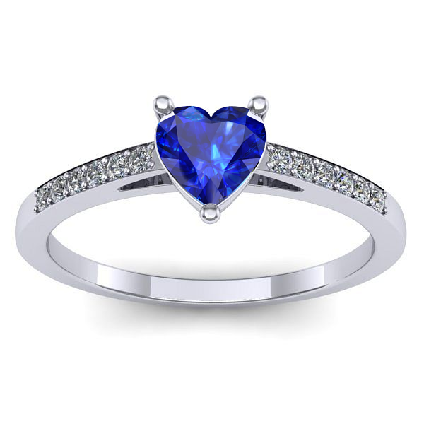 Inel logodna cu safir inima