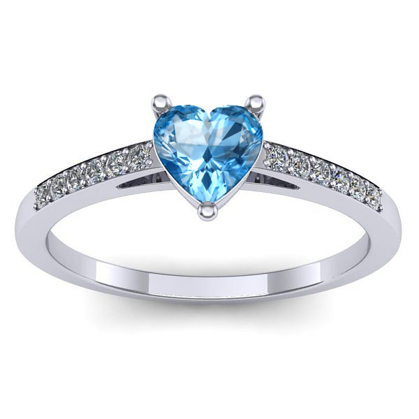 Inel logodna cu topaz blue inima