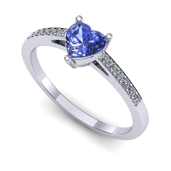 Inel din aur alb cu tanzanit