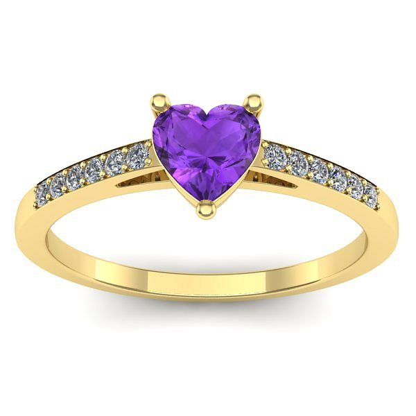 Inel logodna cu ametist inima
