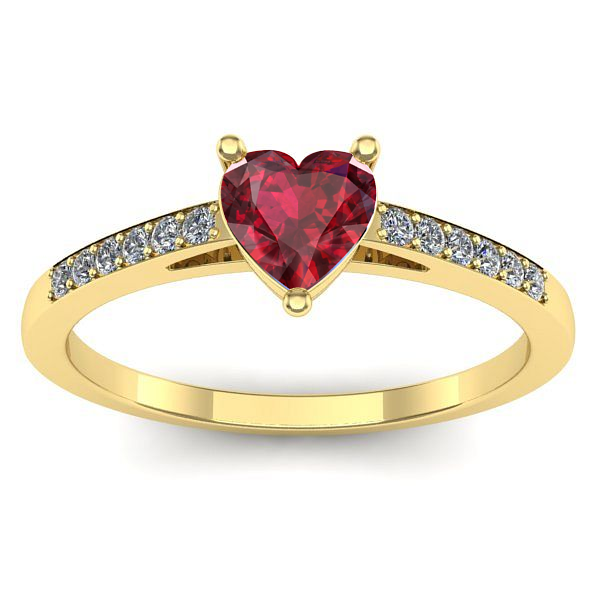 Inel logodna cu rubin inima