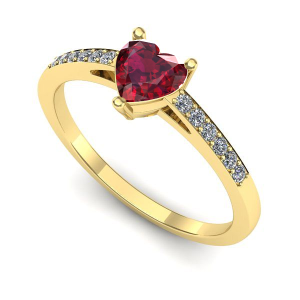 Inel de logodna din aur galben cu rubin