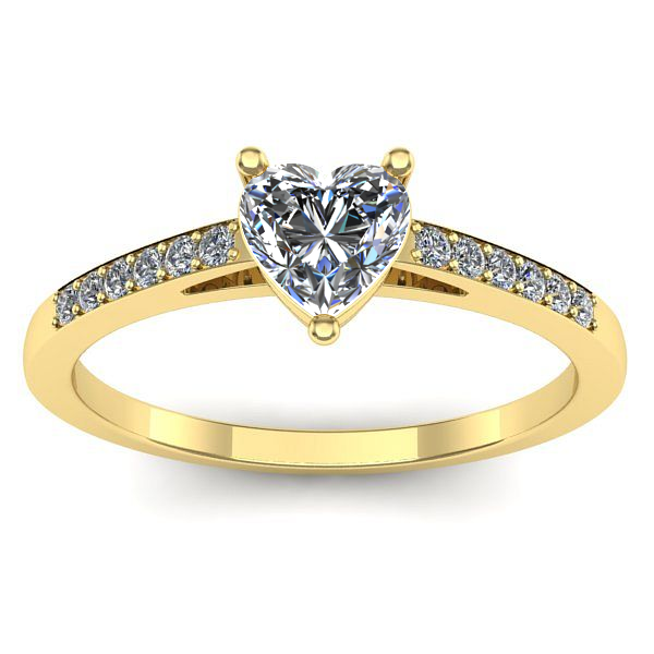 Inel cu diamant de laborator inima