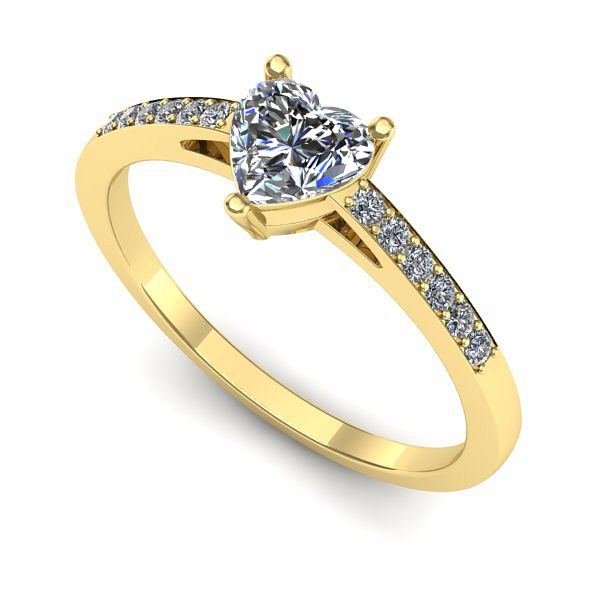 Inel de logodna din aur galben cu safir alb