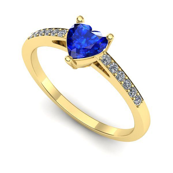 Inel din aur galben cu safir