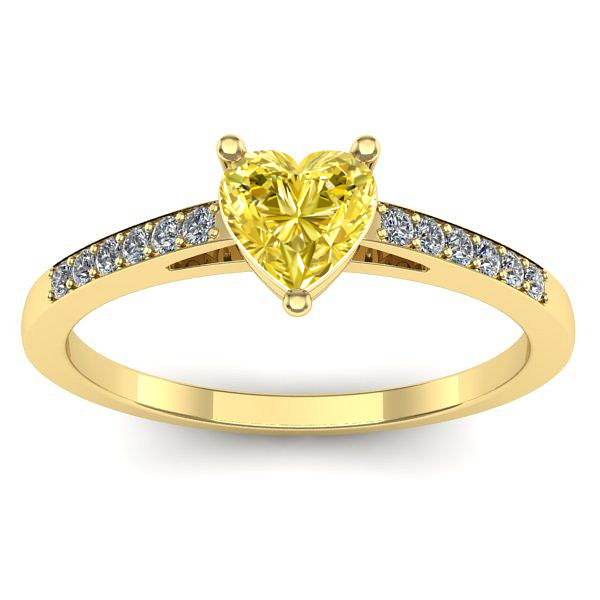 Inel cu safir galben inima