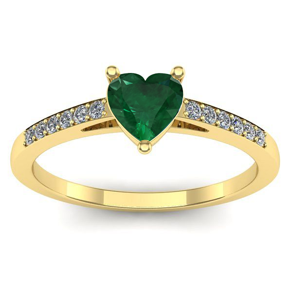 Inel cu smarald inima