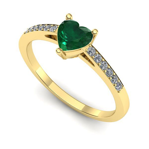 Inel din aur galben cu smarald