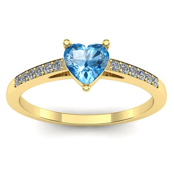 Inel logodna cu topaz blue inima