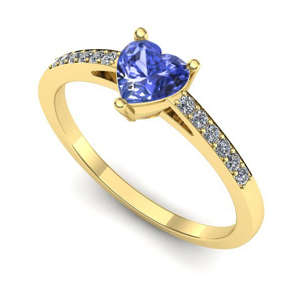 Inel din aur galben cu tanzanit