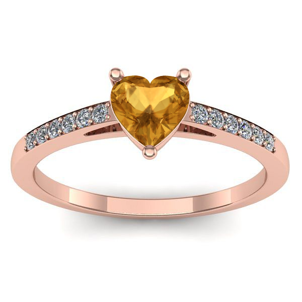 Inel cu citrin inima