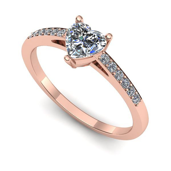 Inel din aur roz cu diamant de laborator