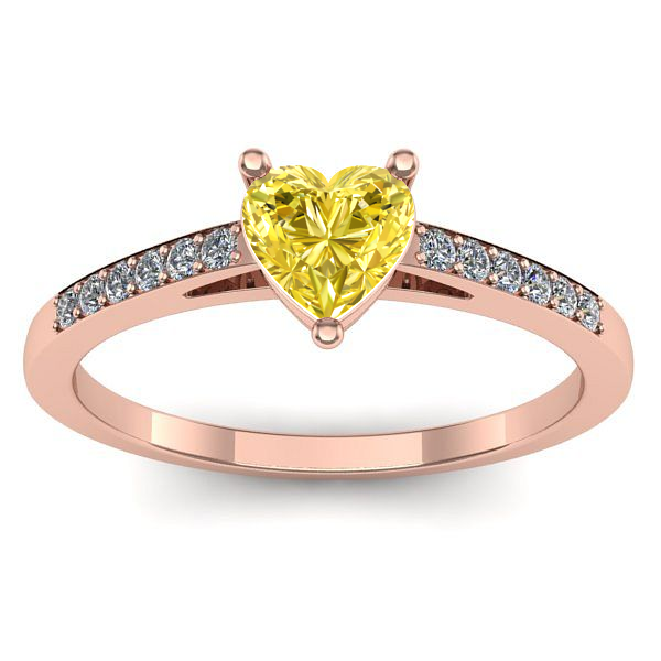 Inel de logodna cu safir galben inima