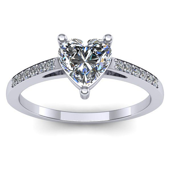 Inel logodna cu diamant de laborator inima