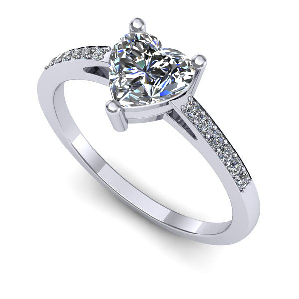 Inel din aur alb cu diamant de laborator