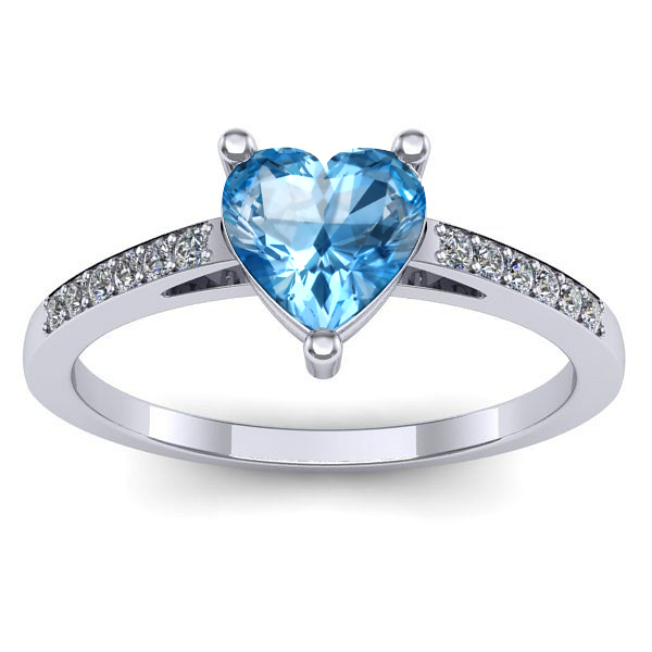 Inel de logodna cu topaz blue inima
