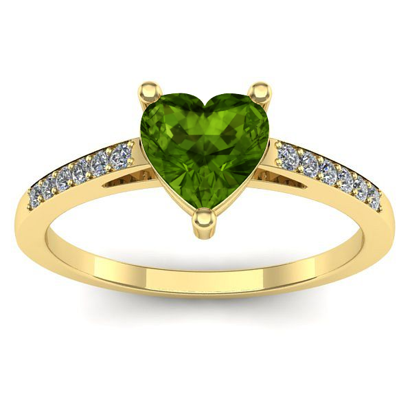 Inel cu peridot inima