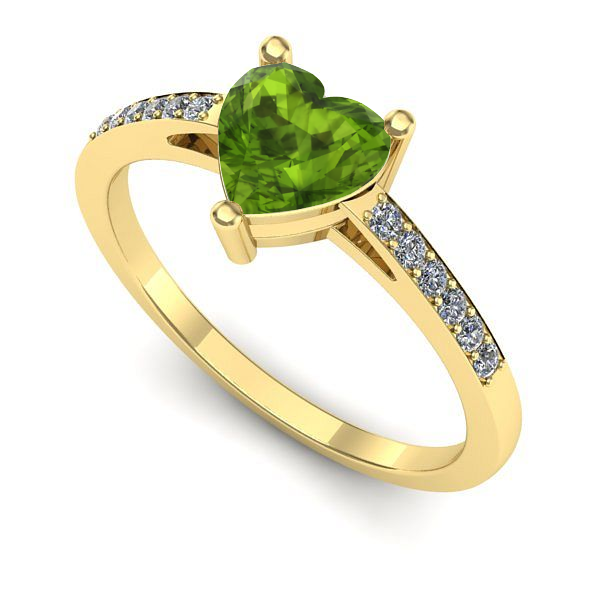 Inel de logodna din aur galben cu peridot