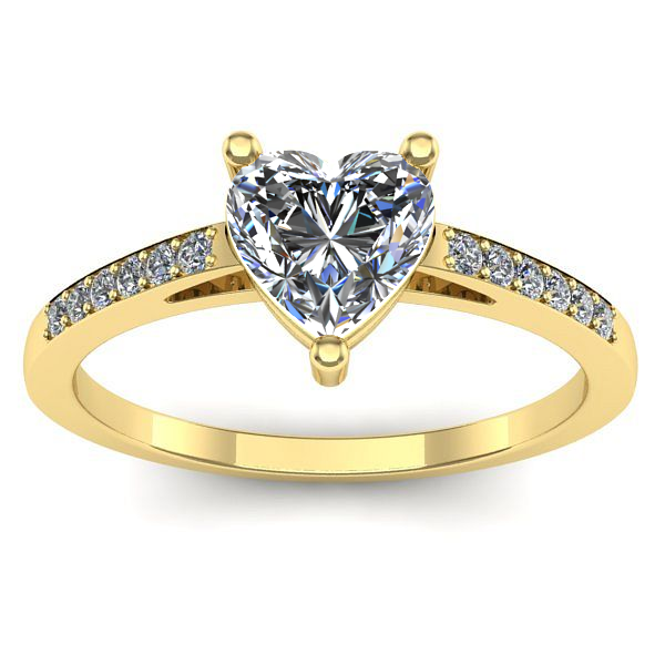 Inel logodna cu diamant de laborator inima