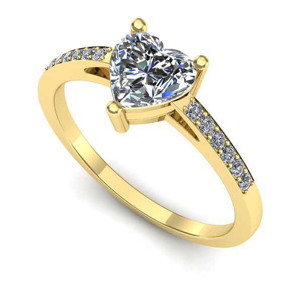 Inel din aur galben cu diamant de laborator