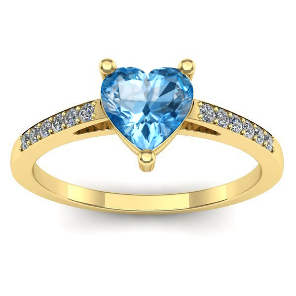 Inel cu topaz blue inima