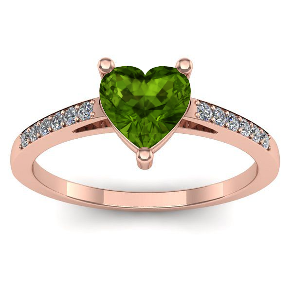 Inel cu peridot inima