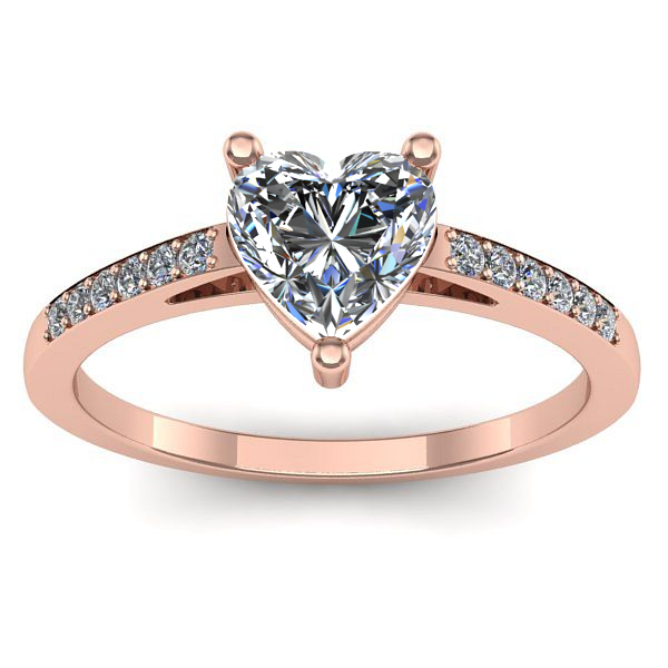 Inel logodna cu diamant de laborator inima