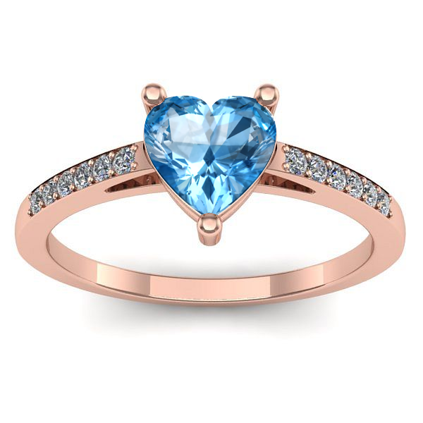 Inel de logodna cu topaz blue inima